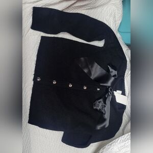 H&M Black Cardigan with Satin Bow